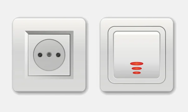 Interruptores Para Luz Interruptor Parede Ligado Desligado Tomada Símbolo Alternância — Vetor de Stock