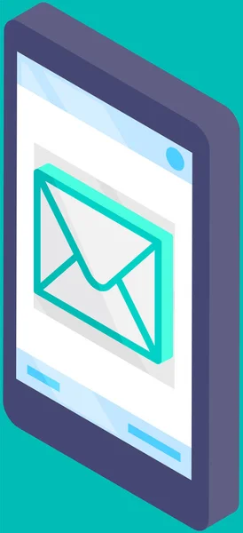 Email Notification Smartphone Screen App Chatting Mailing Icon Program Online — Vettoriale Stock