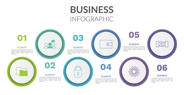 Business Infografik Illustration Diagramm Mit Symbolen Schritt Elemente Abstrakter Hintergrund — Stockvektor