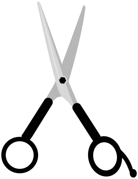 Hairdressing Scissors Sharp Blades Additional Handle Holding Barber Tool Barbershop — Stock Vector