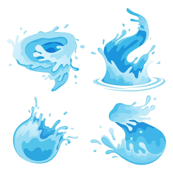 Vatten Och Juice Stänk Vätska Vektorillustration Vågform Tidlös Symbol För — Stock vektor