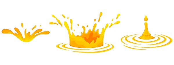 주스는 액체를 튀깁니다 일러스트레이션 움직임에 액체의 미니멀리즘 액체의 세계로 오렌지 — 스톡 벡터