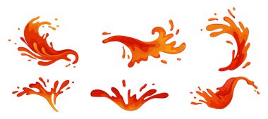 Su ve meyve suyu likör sıçratır. Vektör İllüstrasyonu. Bir dalga şekli, denizlerin ebedi sembolü huzursuz ruhun bir damla şekli, tüm sıvıların özünde ince bir ipucu damlayan bir damla, donmuş bir domates