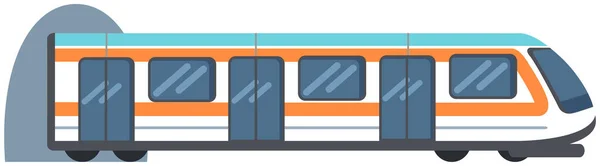 Υψηλής Ταχύτητας Υπόγειες Μεταφορές Αφήνοντας Σήραγγα Στο Μετρό Μέσα Μαζικής — Διανυσματικό Αρχείο