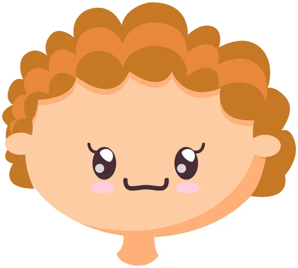 Head Boy Friendly Smiling Face Vector Illustration Cartoon Emoticon Doodle — Stock Vector