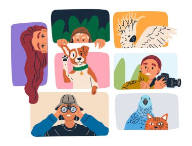 Casusluk, gözlem ve sinsilik. Vektör çizimi. Gizli sırlar, gizli gerçeklerin sessizliği, casusluk yapan kişi, sessiz figür her hareketi takip eden gözlem yapan, toplama disiplini kuran.