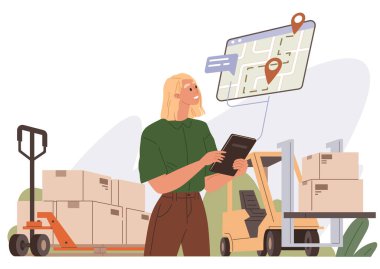 Uluslararası lojistik. Global dağıtım ihracatı. Vektör. Küresel lojistik Etkin tedarik dağıtım zinciri yönetimindeki teknolojik gelişmelerle ihracat ve ithalat tablosu kolaylaşır