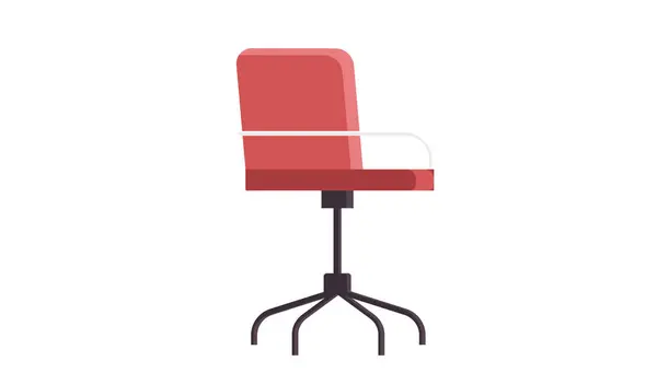 Office Ergonomic Red Chair Flat Design Vector Icon Comfortable Fashionable — Stock Vector
