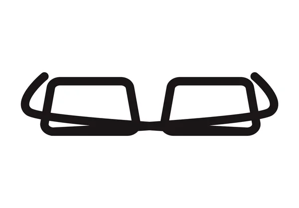 Vector Bril Icoon Zwart Frame Heldere Lenzen Geïsoleerd Witte Achtergrond — Stockvector