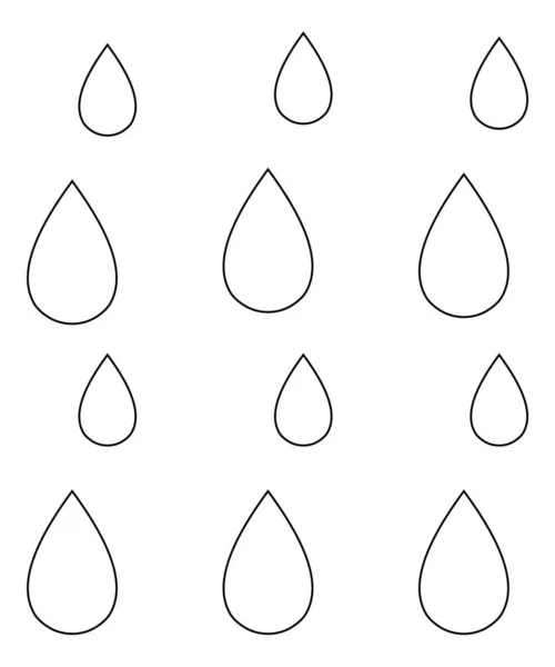 Water Juice Splash Liquide Black Doodle Line Drop Shape Basic — Stock Vector