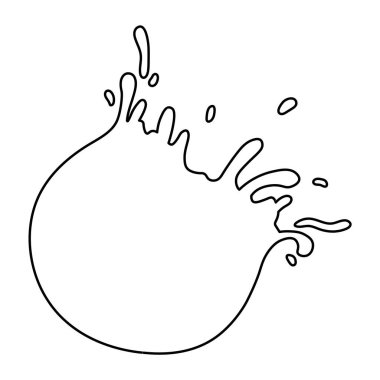 Su ve meyve suyu likör sıçratır. Bir çizgi çizgisi ana hatlı vektör tasviri Bir damla şekli, basit ama derin bir likidite sembolü Damlayan damlacık, akışkan dinamikler tiyatrosunda sessiz oyuncu