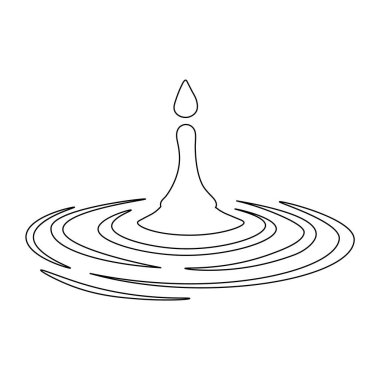 Su ve meyve suyu likör sıçratır. Bir çizgi çizgisi vektör tasviri bir su sıçraması, doğa gücünün ve zarafetin kutlanması serpilmiş taze su, havadaki renkli tazelik patlaması bir dalga