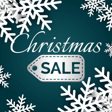 Mutlu noel kartları. Vektör çizimi. Beyaz ve yeşil süslemeler evleri şenlikli kar battaniyeleriyle dolduruyor. Her şeyi sakin ve sakin yapıyor. Mutlu Noeller indirimi mutluluk getiriyor.