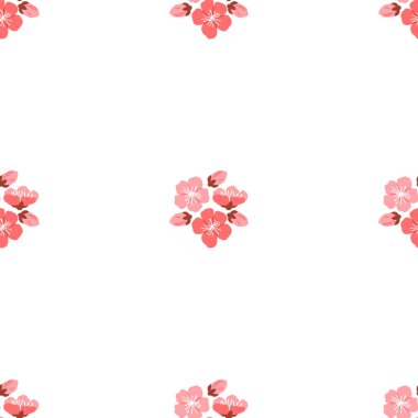 Sakura desenli vektör çizimi. Sonsuz cazibesiz arka plan büyüleyici bakışlar derin düşüncelere ve yansımaya davet eden bitmeyen çiçekleri simgeleyen ebedi sakura çiçekleri