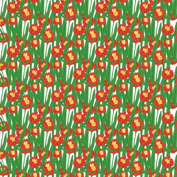 Seamless Pattern Flowers Vector Illustration Seamless Design Seamlessly Integrated Various — Stock Vector