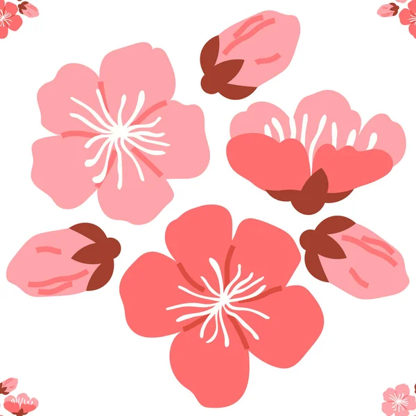 Sakura Pattern Vector Illustration Repeating Pattern Sakura Blooms Symbolized Eternal — Stock Vector