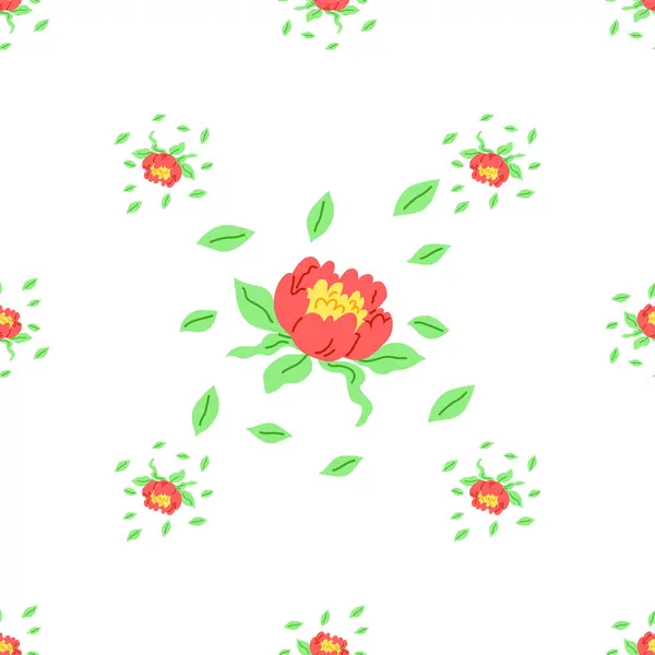 花型矢量图解 花卉图案的概念以丰富多样的花卉美丽而著称 无休止的花卉图案代表着永恒的典雅花朵 — 图库矢量图片