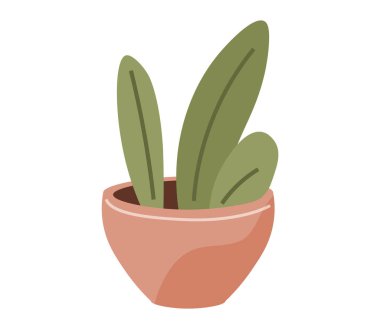 Saksı. Vektör çizimi. Botanik bahçesinde muazzam bitki türleri sergileniyor. Bahçedeki çiçek açan çiçekler resim gibi bir manzara yaratıyor. Yapraklar rahatlatıcı ve sakinleştirici bir ortam yaratıyor.