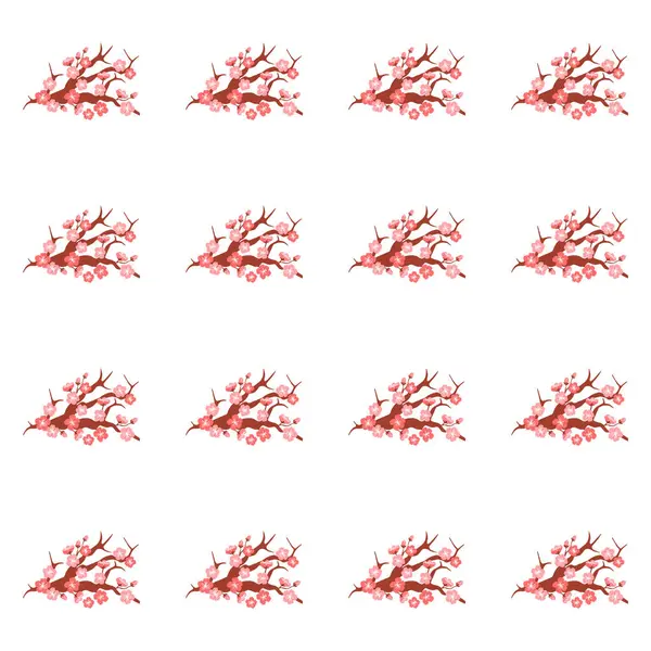 Sakura Mönster Vektor Illustration Den Oändliga Lockelsen Sömlös Bakgrund Fängslad — Stock vektor
