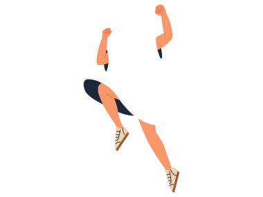 Vücut parçası vektör illüstrasyonu. Anatomik eğitim, insan vücudunun temel öğretim sisteminde insan anatomisi uzmanlarının temel kavramlarını ortaya koymaktadır.