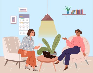 Ofis toplantısında oturan kadın karakterler ellerinde kağıt belgeler tutuyorlar, konuşuyorlar, laptopta bilgi çalışıyorlar ve iletişim kuruyorlar, kadınlar okuyorlar. Yöneticiler rapor hazırlar, meslektaşlar projeyi tartışır