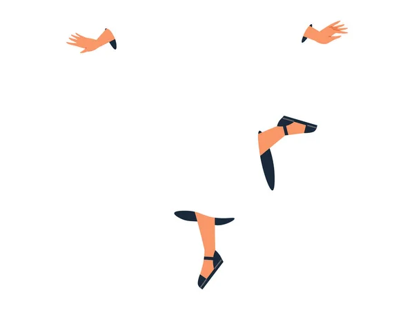 Jumping Människor Vektor Illustration Den Hoppande Människor Metaforen Betecknar Triumf — Stock vektor