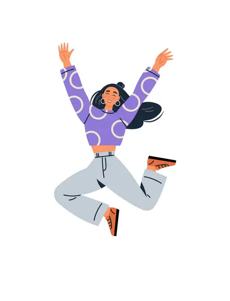Saltar Personas Ilustración Vectorial Gente Encuentra Felicidad Acto Despreocupado Saltando — Archivo Imágenes Vectoriales