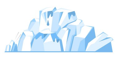 Buzulların vektör çizimi. Buzul ekosistemleri, Antarktika 'nın en sert iklimlerinde gelişir. Buzullarla süslenmiş kışın manzaraları, şairane güzellikleri yansıtır.