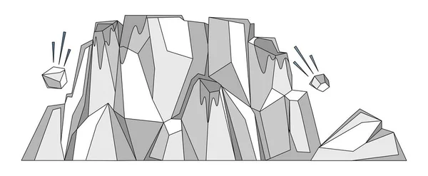 Векторная Иллюстрация Ледников Ледяные Вершины Ледники Вызывают Благоговейное Великолепие Полярные — стоковый вектор