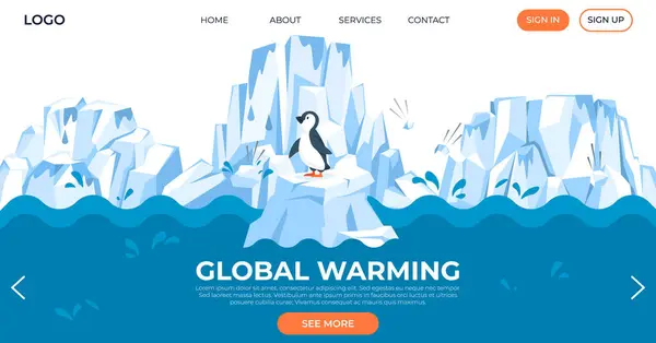 Illustration Des Vektors Der Globalen Erwärmung Klima Puls Planet Flutwellen — Stockvektor