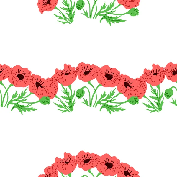 Blomma Mönster Vektor Illustration Blommande Xter Trã Dgã Rden Skapade — Stock vektor