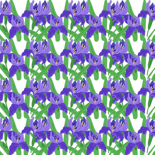 Εικονογράφηση Φορέα Μοτίβο Λουλουδιών Επαναλαμβανόμενο Μοτίβο Λουλουδιών Στο Φόρεμα Πρόσθεσε — Διανυσματικό Αρχείο