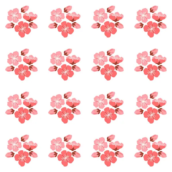 Sakura Pattern Vector Illustration Decorative Elements Incorporated Repetitive Sakura Motifs — Stock Vector