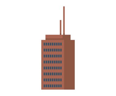 Gökdelen vektör çizimi. Yüksek cepheli gökdelenler kentsel manzara dinamizmini sembolize ediyor. Şehir ortamları çok katlı yapılar, gökdelenler tarafından şekillendiriliyor. İnşaat endüstrisi gelişiyor.