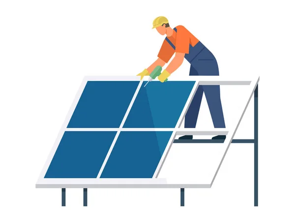 Ilustración Del Vector Del Panel Solar Innovación Energías Renovables Crucial — Archivo Imágenes Vectoriales