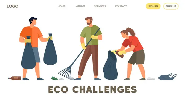 Eco Activism Vector Illustration Pollutions Retreat Anthem Sung Eco Activists — Stock Vector