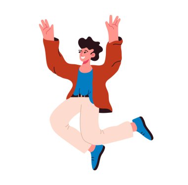 Mutlu insanlar illüstrasyon sunar. Kazananlar neşeli ve neşeli mizacı sürdürür, etrafa mutluluk saçar Komik ve kaygısız, mutlu insanlar nasıl kutlanır ve hayattan zevk alır Neşeli bir karakter