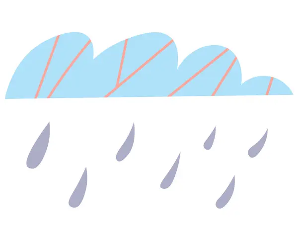 Serene Illustration Light Blue Rain Cloud Subtle Pink Highlights Which — Stock Vector