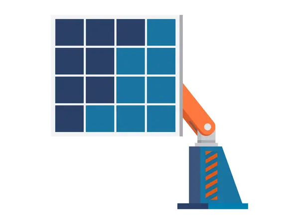 太阳能矢量图解 光伏电池使太阳能转化为电能 可再生能源的高效发电是一种可持续的方法 — 图库矢量图片