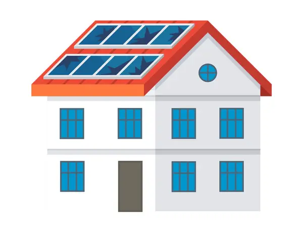 Solar Energy Vector Illustration Generator Industry Increasingly Focusing Environmentally Friendly — Stock Vector
