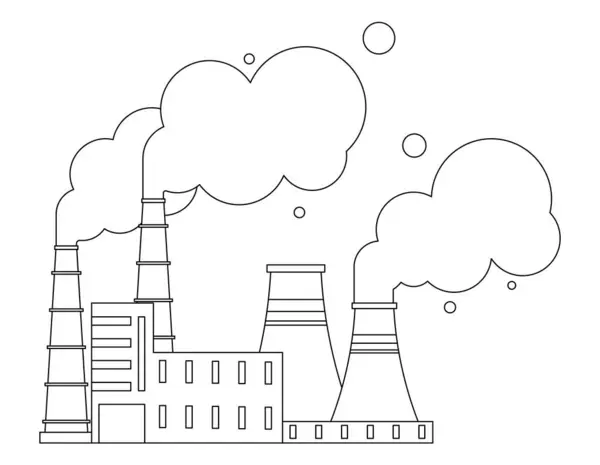 Fabrieken Vector Illustratie Luchtvervuiling Spookachtige Melodie Vooruitgang Galmt Door Atmosfeer Stockillustratie