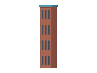 Gökdelen vektör çizimi. Öndeki gökdelenler modern şehir yapılarının özünü yakalıyor. Çok katlı binalar çevreyi şekillendiriyor, kentsel panorama gökdelenlerine katkıda bulunuyor.