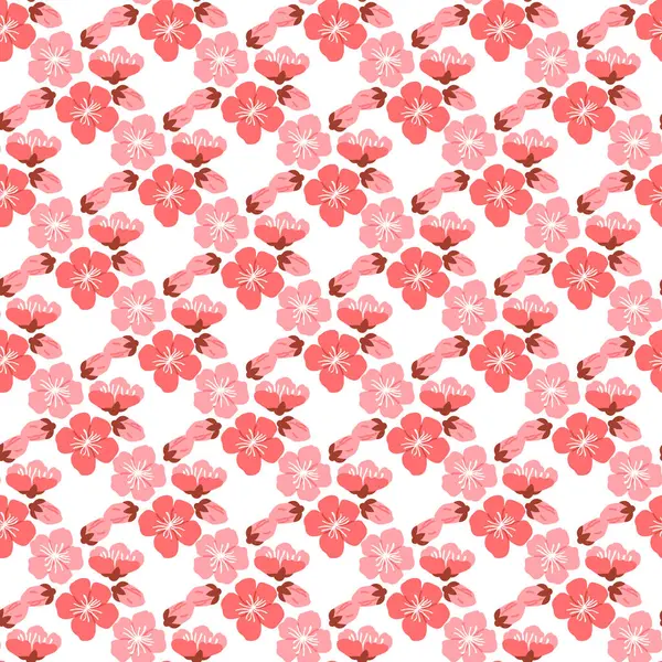 Sakura Mönster Vektor Illustration Det Upprepade Mönstret Sakura Blommar Symboliserade — Stock vektor