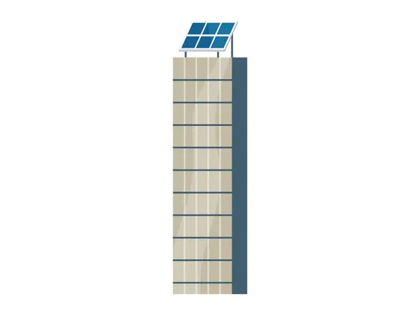 Ilustración Vectorial Fotovoltaica Concepto Energía Limpia Centra Minimizar Contaminación Ambiental Vectores de stock libres de derechos