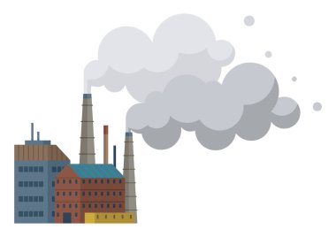 Factories vector illustration. Factories concept is novel, each page turned in language production and processing Factory buildings, sentinels progress, stand tall against backdrop industrial clipart
