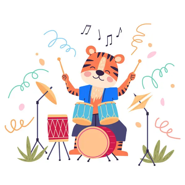 Animal Music Vector Illustration Magical Animal Music Metaphor Transforms Zoo Royalty Free Stock Illustrations