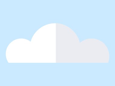 Bulut vektör çizimi. Kümülüs bulutları yükseklerde süzülür, gölgeler bulutların altındaki ortamı boyarlar. Gökyüzünde yükseklerde gökyüzü mozaiği oluşturur, sezondaki değişimin sinyallerini verir.