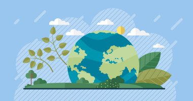 Ağaç vektör çizimi. Ağaç gövdesi tüm ağaç yapısı için destek ve istikrar sağlar. İklim koşulları büyüme ve dağıtım ağaçları üzerinde önemli bir etkiye sahiptir. Ağaçlar büyür ve adapte olurlar.