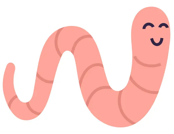 Illustration Captures Charm Cartoon Worm Depicted Warm Smile Simplistic Style Stock Vector