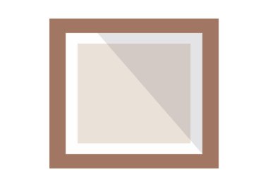 Geniş kahverengi ahşap çerçeveli kare bir ayna, beyaz arka planda izole edilmiş. Ayna yumuşak bir gölge bırakıyor, ev iç tasarımlarına derinlik ve tarz katıyor, dekor için mükemmel..